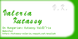 valeria kutassy business card